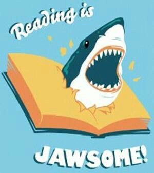 Reading is jawsome! Library Humor, Library Media Center, Library Posters, Library Book Displays, Reading Posters, Library Inspiration, Library Bulletin Boards, Library Boards, Summer Reading Program