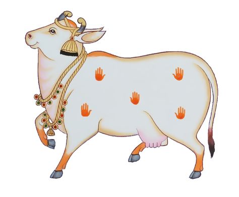 Pichwai Paintings Cows, Wedding Illustration Card, Pichwai Art, Cow Illustration, Cow Drawing, Cow Photos, Ganapati Decoration, Lotus Flower Art, Big Wall Art