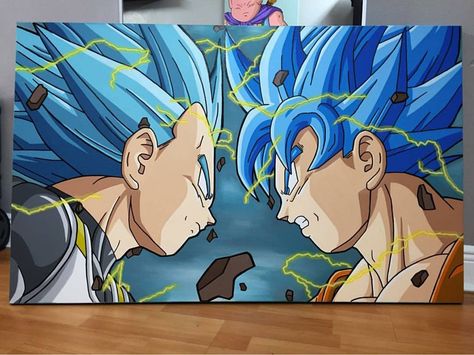 Vegeta Artwork, Deadpool Artwork, Vegeta Goku, Art Of The Day, Marvel Paintings, Anime Canvas Painting, Paper Folding Crafts, Goku Drawing, Dragon Ball Painting