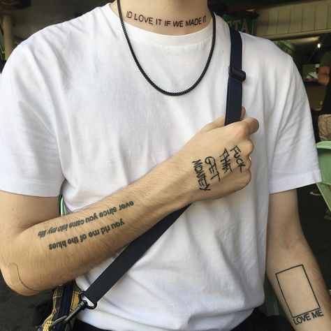 joey on Instagram: “LOVE” Give Yourself A Try Tattoo, The1975 Tattoo, Try Tattoo, Ma Tattoo, Stick Poke, Highsnobiety Fashion, John Campbell, Born In May, Sneakers Art