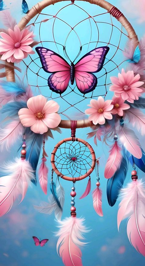 Dream Catcher Aesthetic Wallpaper, Dream Catcher Wallpaper, Butterfly Dreamcatcher, Ballet Wallpaper, Butterfly Drawings, Paw Wallpaper, Purple Butterfly Wallpaper, Nightmare Before Christmas Wallpaper, Feather Cards