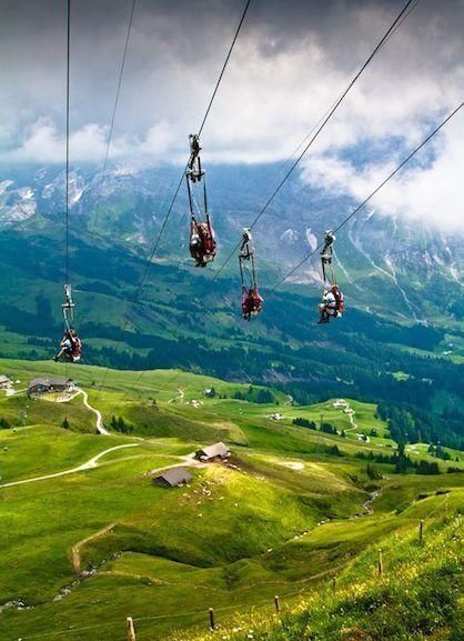 Ziplining in the Swiss Alps, Switzerland. A must-do vacation bucket list activity and memory to last a lifetime! Grindelwald Switzerland, Takayama, Destination Voyage, Swiss Alps, Skydiving, Travel List, Future Travel, Bora Bora, Pretty Places