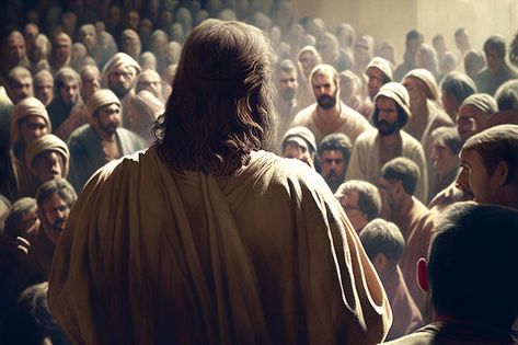 Jesus teaching desciples or people back ... | Premium Photo #Freepik #photo #holy-bible #bible-study #bible #christian-prayer People Back View, Jesus Preaching, Bible Study Images, Jesus Teaching, Salvation Scriptures, Bible Gospel, Bible Photos, Worship Quotes, Bible Teaching