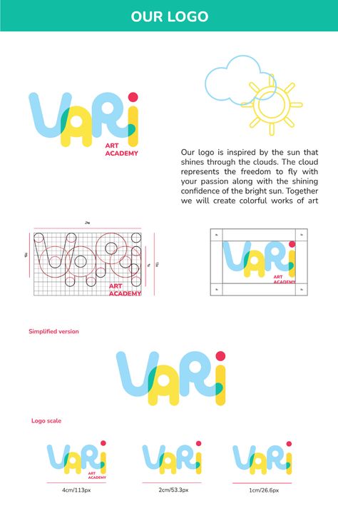 VARI ART ACADEMY | brand idenity design on Behance Kids Typography Design, Language Logo Design, Art School Logo, Elementary School Logo, Center Logo Design, Baby Logo Branding, Start Logo, School Branding, Language Logo