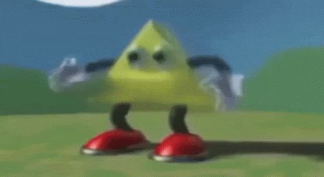 Triangle Dancing GIF - Triangle Dancing Weird - Discover & Share GIFs Yellow Triangle Dancing Meme, Gif Avatars For Discord, Dancing Triangle, Goofy Gif, Y2k Gif, Spidersona Poses, Silly Gifs, Hand Gif, Discord Ideas