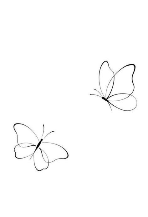 Two Simple Butterfly Tattoo, Simple Girly Drawings, Outline Of A Butterfly Tattoo, Linework Butterfly Tattoo Simple, Line Drawing Butterfly Tattoo, Simple Butterfly Drawing Tattoos, Small White Butterfly, Small White Butterfly Tattoo, Butterfly Outline Tattoo Simple