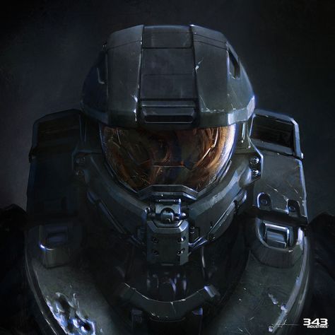 Halo 4 Master Chief artwork Helmet Cyberpunk, Cyberpunk Android, Armor Mask, Future Armor, John 117, Halo Spartan, Halo Series, Halo Master Chief, Halo Armor