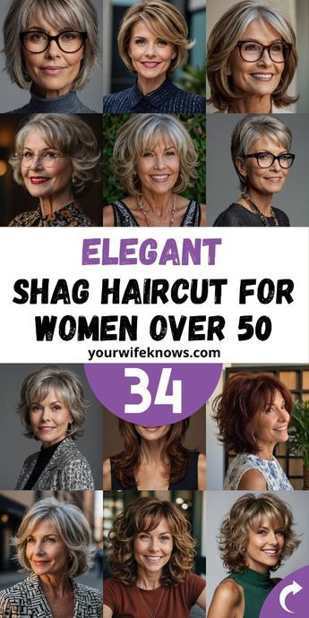 Revitalize your style with our top picks of 34 modern shag cuts for women over 50 who desire a bold and beautiful change. These haircuts are perfect for adding a fashionable twist to your everyday look, with options ranging from short dynamic cuts to luxurious medium layers. Find out how these styles can work for your face shape and hair type, making you look and feel fantastic. Hairstyles For Plus Size Women Over 50, Hair Styles For 50+ Women, Hair Cut Styles For Women, Over 50 Haircuts, Women Over 50 Hairstyles, Cool Haircuts For Women, Medium Layers, Women's Haircuts, Modern Shag Haircut