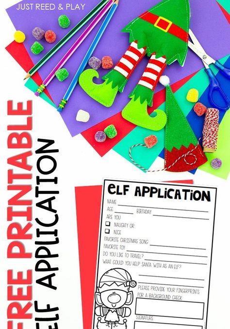 This FREE Christmas Printable Elf Application is so much fun to do with little kids. It's perfect for a preschool or kindergarten classroom the week before Christmas! Preschool Elf Activities, Elf Day Kindergarten, Snow Experiments, Elf Application, Preschool Elves, 4th Grade Christmas, Christmas Activites, December Preschool, Free Christmas Printable