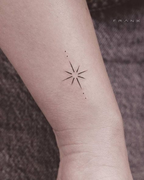 Minimalist North Star tattoo on the wrist. North Star Tattoo, Star Tattoo On Wrist, North Star Tattoos, Star Tattoo Meaning, Small Star Tattoos, Tattoo Store, Star Tattoo Designs, Tattoo Prices, Star Tattoo