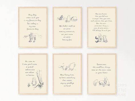 Turn your kids' rooms or family area into an inspiring gallery with our Winnie the Pooh Quote posters. Infused with vibrant typography and uplifting messages, these prints bring a cheerful and artistic touch to any space. Elevate your decor with these prints because home is where happy quotes and the heart reside! Vibrant Typography, Winnie The Pooh Quote, Family Area, Poster Baby, Kids Room Prints, Wall Art Kids Room, Winnie The Pooh Quotes, Pooh Quotes, Boho Nursery Decor