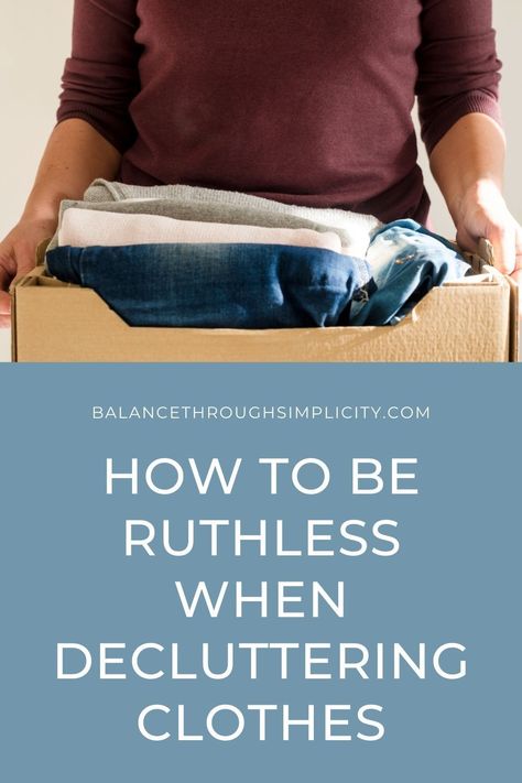 Decluttering clothes is so much more than getting rid of a few shirts you don’t like. Here are some tips on how to be ruthless when decluttering clothes so you can create space, fun and flexibility with your wardrobe. #declutteringtips #declutterclothes #minimalistwardrobe #capsulewardrobe #declutter Get Rid Of Clothes, Decluttering Clothes, How To Get Rid Of Clothes, Declutter Clothes, Playroom Organisation, Simple Living Lifestyle, Decluttering Inspiration, Minimalism Lifestyle, Declutter Your Life