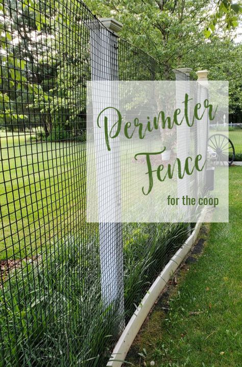 We always have a lot of questions about the fence at our farm. It is very large covering over 1800 square feet. Find out more here Garden Log Cabin, Perimeter Fence, Heather Bullard, Happy Day Farm, Chicken Fence, Chicken Pen, Backyard Farm, Chicken Coop Run, Cheap Fence