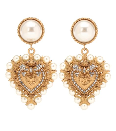 Embellished Clip On Drop Earrings | Dolce & Gabbana - Mytheresa Dulce And Gabbana, Wedding Guest Glam, Expensive Earrings, High Fashion Earrings, Accessories Png, Dolce And Gabbana Earrings, Accessories For Wedding, Leopard Print Sandals, Engagement Bride