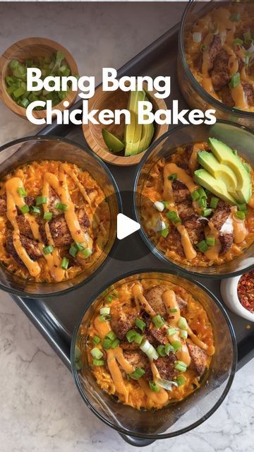 Glass Bowl Recipes, Individual Meal Prep Ideas, Bang Bang Chicken Meal Prep, Macro Friendly Meal Prep Recipes, Pyrex Meal Prep, One Handed Meals, Single Serve Meal Prep Bowl, Individual Meal Prep Bowls, Stay Fit Mom Recipes Meal Prep