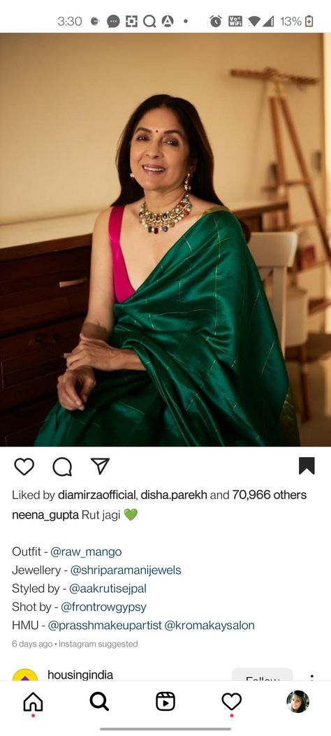 Nina Gupta Saree, Neena Gupta Blouse, Neena Gupta Saree, Neena Gupta, Saree Collection, Saree Blouse, Blouse Designs, Casual Wear, Blouses