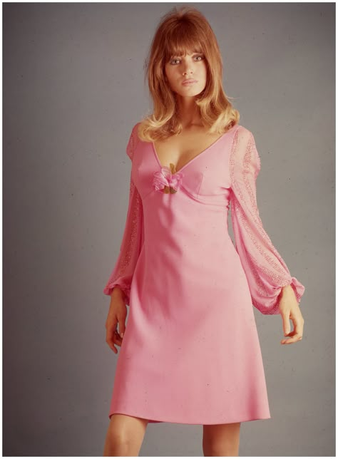 60's Mini Dress 1968 - A sixties fashion model wearing a feminine cut pink mini dress (Photo by Keystone/Getty Images) 60’s Fashion, Decades Fashion, 60s Mini Dress, 1960 Fashion, 60s 70s Fashion, 60s And 70s Fashion, Dress Photo, Pink Mini Dress, Sixties Fashion