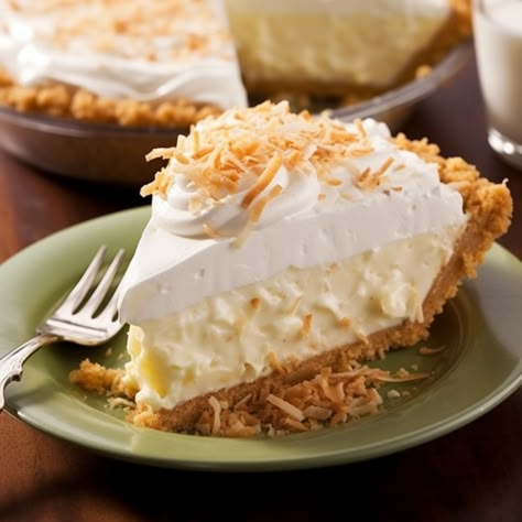 Easy Coconut Pie, Easy Coconut Cream Pie, Coconut Creme Pie, Cherry Delight Dessert, Cauliflower Pizza Bites, Coconut Cream Pie Easy, Coconut Pie Recipe, Pie No Bake, Delight Dessert