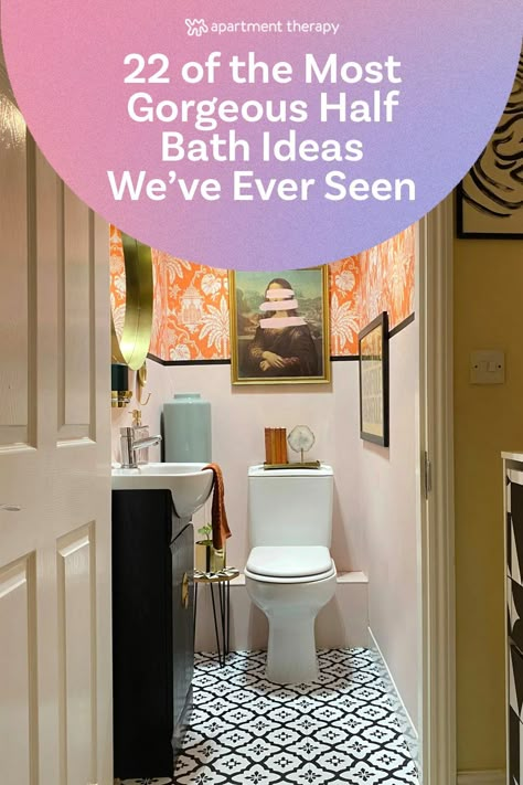 Half Bath Ideas, Half Bath Design, Small Half Baths, Tiny Half Bath, Small Half Bathrooms, Half Bath Decor, Small Half Bathroom, Small Half Bath, Tiny Powder Room