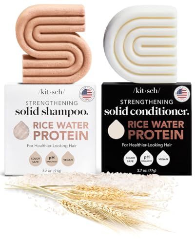 Limited-time deal for Prime Members: Kitsch Rice Bar Shampoo and Conditioner Bar for Hair Growth | Made in US | Rice Shampoo Bar & Conditioner Bar for Strengthening Hair | Rice Water Shampoo Bar & Conditioner Soap | Paraben Free, 2pc Set Bar Shampoo And Conditioner, Rice Water Shampoo Bar, Rice Shampoo Bar, Bar Conditioner, Rice Water Shampoo, Rice Shampoo, Rice Bar, Hair Conditioner Bar, Bar Shampoo