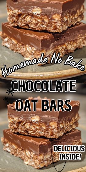 Homemade No Bake Chocolate Oat Bars Ina Garten No Bake Chocolate Oat Bars, No Bake Chocolate Oat Bars All Recipes, Chocolate Oat Recipes, Oat Based Desserts, Easy No Bake Chocolate Oat Bars, No Bake Chocolate Oat Bars Recipe, No Bake Bars Recipes, Oat Chocolate Bars, No Bake Chocolate Bars