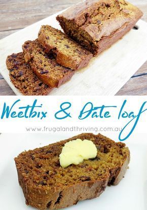 Weetbix and Date Loaf Wheatbix Recipes, Weetbix Recipes, Aussie Breakfast, Fat Free Cake, Date Loaf, Hummus Recipes, Egg Substitute, Breakfast Biscuits, Loaf Cakes