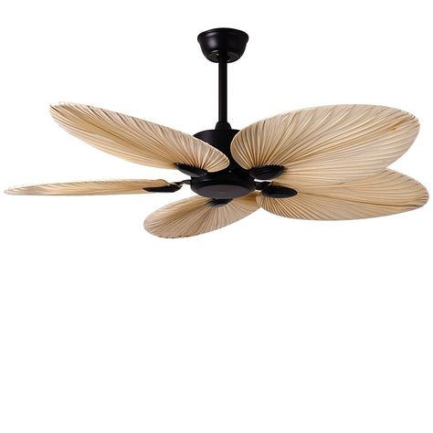 "Palm Leaf Inverter Timed Silent Modern 52'' Flush Mount Ceiling Fan with Remote Control Flush Mount Ceiling Fans for Living Room" Palm Ceiling Fan, Rattan Fan, Retro Ceiling Fans, Tropical Ceiling Fans, Column Lighting, African Inspired Decor, 52 Inch Ceiling Fan, Farmhouse Ceiling Fan, Palm Leaf Design