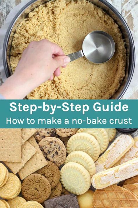 Pie Crust Alternatives, Cookie Crust Pie Recipes, Crushed Cookie Crust, Cookie Pie Crust No Bake, Cookie Crust Pie, Sugar Cookie Crust Recipe, Crust For Cheesecake, Butter Cookie Crust, Butter Cookie Pie Crust