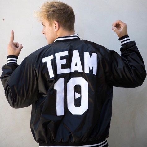 Jake paul Team 10 jacket Logan Jake Paul, Paul Brothers, Jack Paul, Jake Paul Team 10, Logan And Jake, Tessa Brooks, Team 10, Team Jackets, Logan Paul