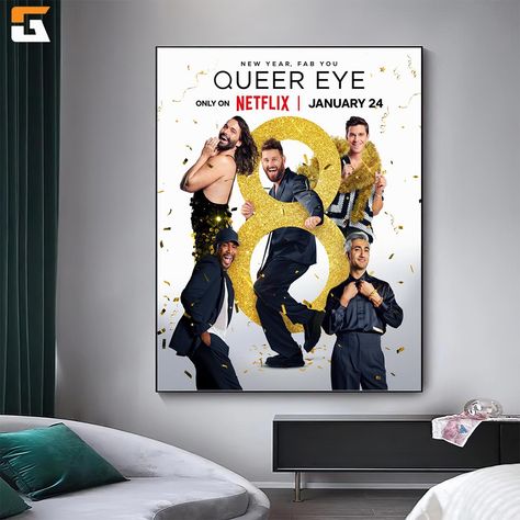 New Year Even Better You Queer Eye Season 8 Returns On Netflix At January 24 Home Decor Poster Canvas Check more at https://gaiteez.com/product/new-year-even-better-you-queer-eye-season-8-returns-on-netflix-at-january-24-home-decor-poster-canvas/ Queer Eye, Season 8, Canvas, Home Decor, Home Décor