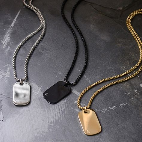 The ID Tag Necklace is a timeless style icon for the modern man. Available now at Northskull.com [Worldwide Shipping] #Luxury #Jewelry #MensAccessories Necklace Designs Men, Hot Jewelry For Men, Accessory Men, Men's Necklaces, Mans Jewellery, Men Necklaces, Necklace Man, Jewellery Men, Jewelry Accessories Men