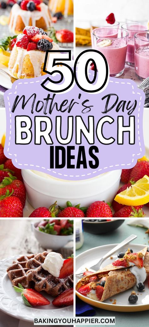 50 Best Mother’s Day Brunch Recipes, a compilation of Mother’s Day brunch ideas for a crowd, everything from sweet to savory! Mothers Day Brunch Ideas, Brunch Ideas For A Crowd, Mother's Day Brunch Menu, Diy Brunch, Berry Scones, Mothers Day Dinner, Brunch Bar, Healthy Brunch Recipes, Brunch Decor