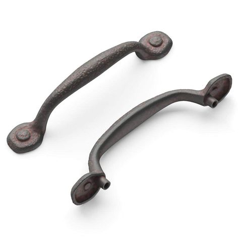 Hickory Hardware Refined Rustic 3-3/4 in. (96 mm) Rustic Iron Cabinet Pull (10-Pack) P3000-RI-10B - The Home Depot Rustic Kitchen Cabinet, Iron Cabinet Pulls, Iron Cabinet, Refined Rustic, Rustic Kitchen Cabinets, Rustic Cabinets, Iron Hardware, Decorative Knobs, Kitchen Cabinet Handles