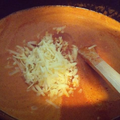 Roasted red pepper soup with smoked gouda. Smoked Gouda Soup, Gouda Soup, Roasted Red Pepper Soup, Red Pepper Soup, Pepper Soup, Smoked Gouda, Savory Soups, Soup And Stew, Roasted Red Pepper