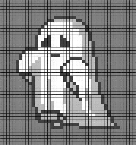 Small Ghost Cross Stitch, Ghost Grid Pattern, Free Alpha Patterns Crochet, Minecraft Grid Art, Skeleton Alpha Pattern, Snake Alpha Pattern, Gothic Alpha Pattern, Alpha Patterns Halloween, Minecraft Alpha Pattern