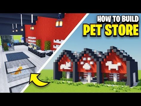 How To Build A PET STORE In Minecraft! - YouTube Minecraft Pet Store, Store In Minecraft, Minecraft Pet Shop, Build Inspiration, Minecraft House Tutorials, Cool Minecraft Creations, Minecraft House, Minecraft Blueprints, Cool Minecraft