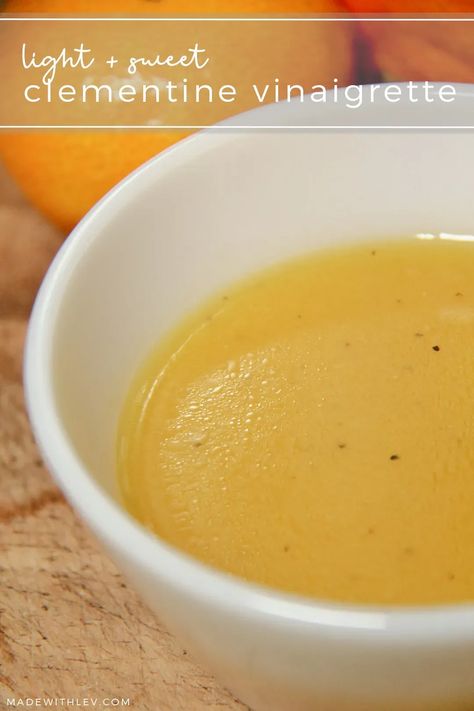 Clementine vinaigrette is a super flavorful and light salad dressing that captures the sweet yumminess of clementines beautifully. Perfect for summer salads or as a marinade for chicken or fish. #saladdressing #vinaigrette #citrusvinaigrette #clementines #oragedressing #salad #vinaigretterecipes Clementine Salad, Light Salad Dressing, Marinade For Chicken, Dairy Free Cooking, Citrus Vinaigrette, Light Salad, Vinaigrette Recipes, Food Out, Chicken Marinades