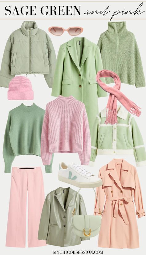 Sage Green And Pink, Pink Pants Outfit, Color Outfits, Crochet Hoodie, Color Combos Outfit, Pushing Boundaries, Color Combinations For Clothes, Beige Outfit, Pastel Outfit