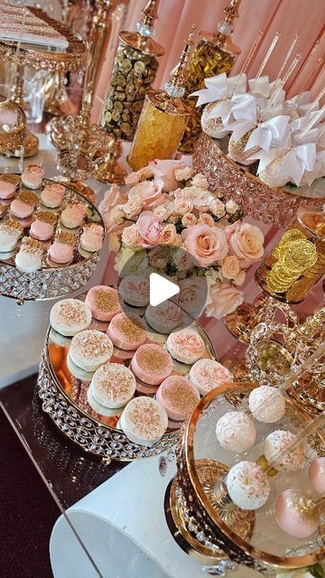 Glam Dessert Table, Sweet Tables Ideas, Round Dessert Table Ideas, Treat Tables Ideas, Sweet 16 Treat Table Ideas, Quinceañera Dessert Table Ideas, Quinceanera Candy Table Ideas, Desert Table Setup Ideas, Treat Table Set Up