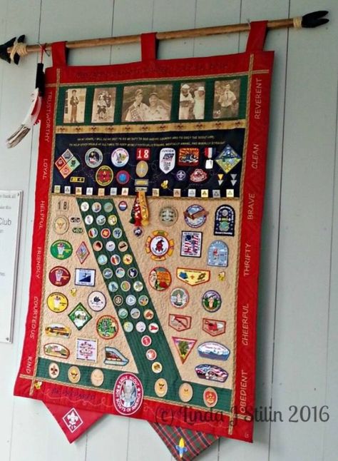 Displaying Scout badges Chuck Box Diy, Eagle Scout Court Of Honor Ideas, Chuck Box Camping, Eagle Scout Quilt, Eagle Scout Project Ideas, Chuck Box Plans, Patch Display, Camping Chuck Box, Boy Scout Badges