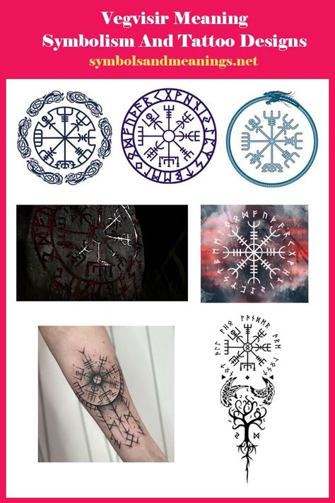 Viking Compass Tattoo Design, Norse Compass Tattoo, Aegishjalmur Tattoo, Nordic Compass Tattoo, Vegvisir Tattoo Design, Viking Tattoo Meaning, Vegvisir Tattoo, Viking Compass Tattoo, Vegvisir Symbol