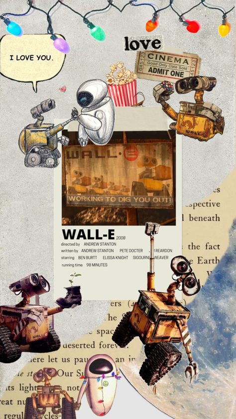 Day 7: Favorite movie🪴🌏🪳 #walle #moviecollage #movies #cinema #favorite #space #love #eva Walle Y Eva, Walle And Eva, Wall E Movie, Wall E Eve, Movie Collage, Love You Gif, Iphone Homescreen Wallpaper, Iphone Wallpaper Themes, Ocean Wallpaper