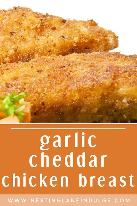 Garlic Cheddar Chicken Breast is a great choice for family dinners because it's easy and simple to make.  This dish is guaranteed to please the whole family. Easy, scrumptious and full of rich flavor, it will tantalize your taste buds. Easy enough for a weeknight dinner but perfect for entertaining as well! The crunchy crust of breadcrumbs holds the moist chicken breast together. We recommend pairing this dish with some mashed potatoes and asparagus on the side. Garlic Cheddar Chicken, Mashed Potatoes And Asparagus, Football Recipes, Potatoes And Asparagus, Moist Chicken Breast, Chicken Boneless Breast Recipes, Garlic Cheddar, Chicken Recipes Boneless, Moist Chicken