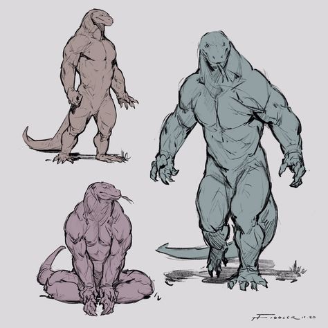 Komodo Dragon Lizardfolk, Komodo Dragon Drawing, Male Tongue, Doll Anatomy, Sitting Sketch, Taran Fiddler, Forked Tongue, Lizard Man, Monitor Lizard