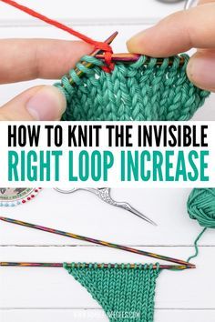 Knit Increase, Magic Loop Knitting, Knitting Increase, Diy Stitch, Knitting 101, Intermediate Knitting Patterns, Advanced Knitting, Knitting Hacks, Knitting Help