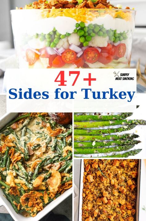 Looking for the perfect sides for turkey? Check out these delicious options that pair perfectly with your turkey dinner. From creamy mashed potatoes and green bean casserole to cranberry sauce and roasted vegetables, these sides will complete your meal. Easy to prepare and sure to impress. Click to see the recipe for sides for turkey. Sides For Turkey, What To Serve With Turkey, Turkey Dinner Sides, Easy Broccoli Casserole, Turkey Side Dishes, Fresh Green Bean Casserole, Creamy Green Beans, Dill Pickle Pasta Salad, Fennel And Orange Salad