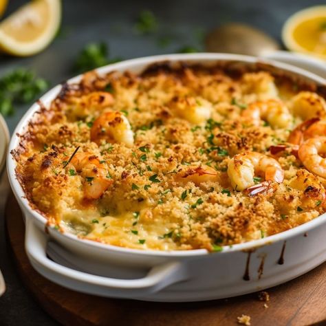 The moment I took a bite of this recipe, I knew I had to get seconds Shrimp Casserole Recipes, Shrimp Casserole, Seafood Dish Recipes, Seafood Entrees, Shrimp Dinner, Shrimp Recipes For Dinner, Baked Shrimp, Shrimp Recipes Easy, Fish Dinner