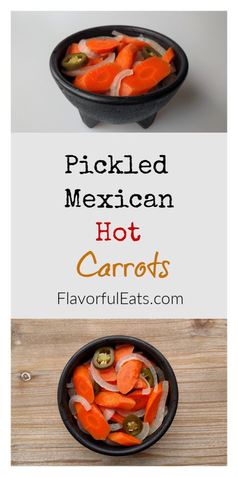 Spicy Pickled Carrots, Pickled Vegetables Recipe, Spicy Carrots, Mexican Restaurants, Pickled Carrots, Pickled Veggies, Chips And Salsa, Carrot Recipes, The Jar