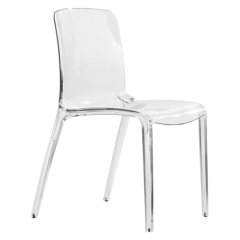 LeisureMod Murray Modern Stackable Dining Chair Clear Clear Chair, Clear Dining Chairs, Stackable Dining Chairs, Plastic Dining Chairs, Mid Century Modern Dining, Patio Dining Chairs, Colorful Chairs, Plastic Chair, Kitchen & Dining Chairs