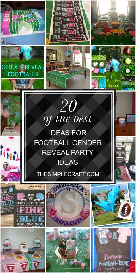 Football Reveal Party Ideas, Touchdown And Tutus Gender Reveal Party Ideas, Gender Reveal Ideas Sports Theme, Footballs Or Pompoms Gender Reveal, Football Gender Reveal Ideas For Party, Superbowl Gender Reveal Party, Gender Reveal Football Ideas, Football And Pom Poms Gender Reveal, Sports Gender Reveal Ideas